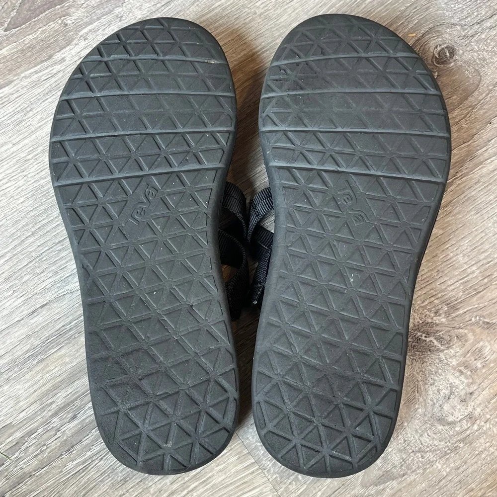 Teva Voya Slide Black Strappy Sandals Womens 8.5‎ UK 6.5 EU 39.5